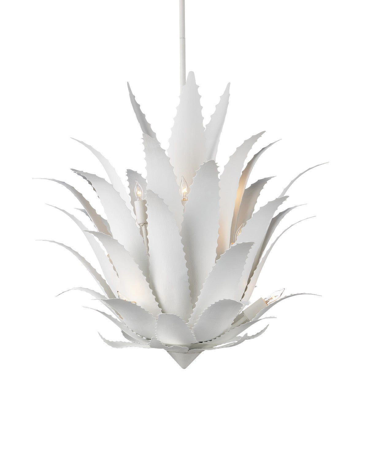 Currey and Company - 9000-1263 - Nine Light Chandelier - Agave - Gesso White