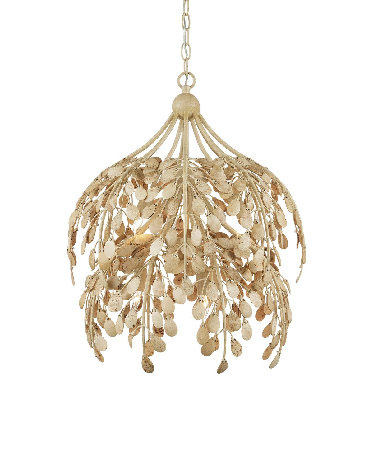 Currey and Company - 9000-1265 - Six Light Pendant - Maypan - Coco Cream / Natural