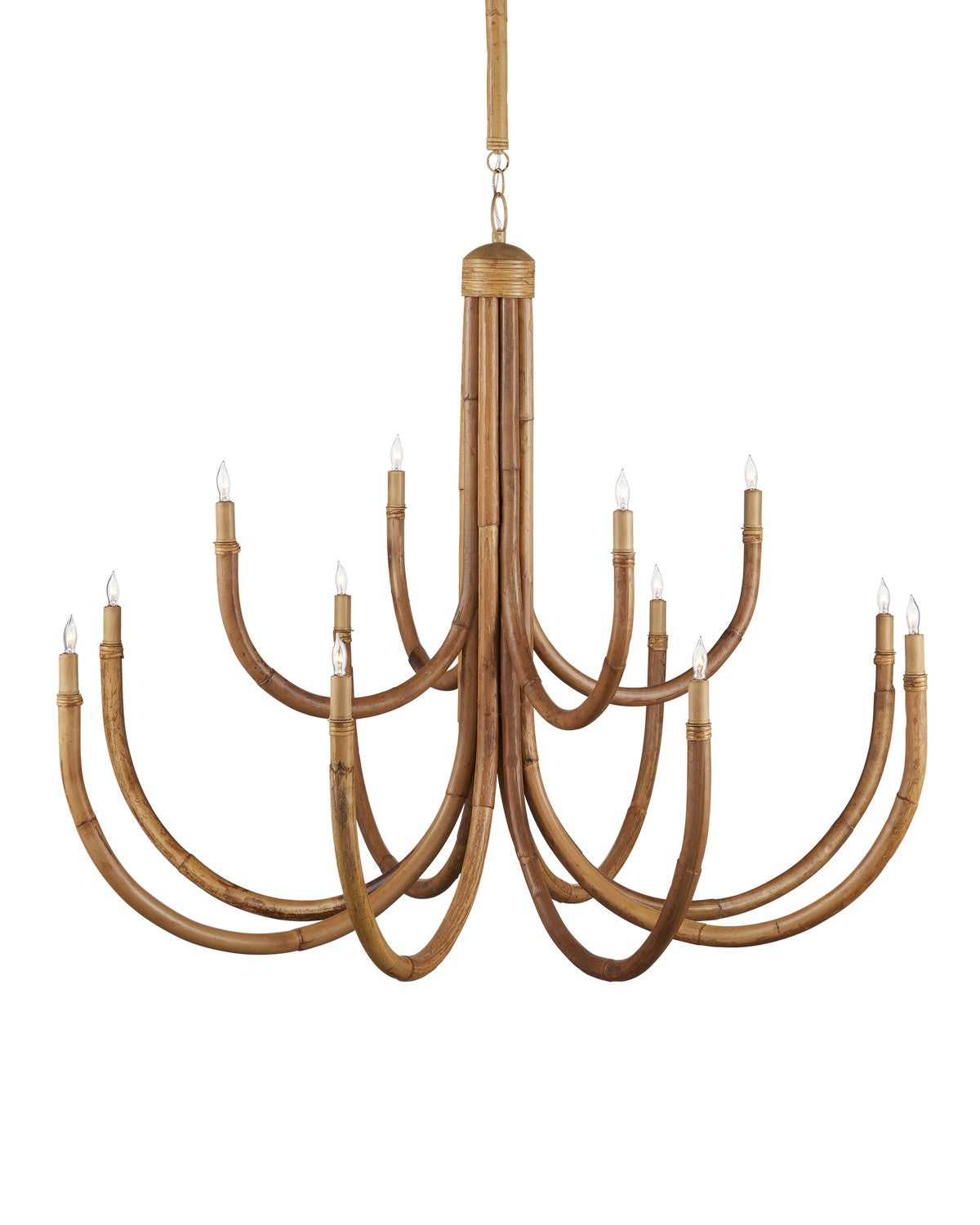 Currey and Company - 9000-1266 - 12 Light Chandelier - Samsara - Natural / Saddle Tan