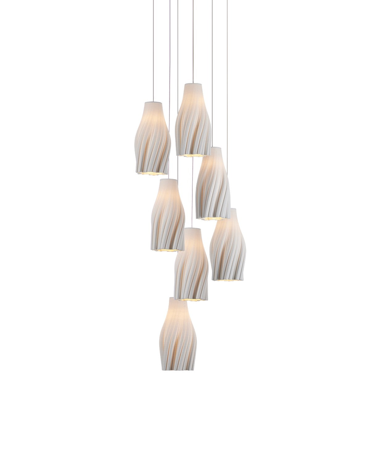 Currey and Company - 9000-1272 - Seven Light Pendant - Posh - White / Silver