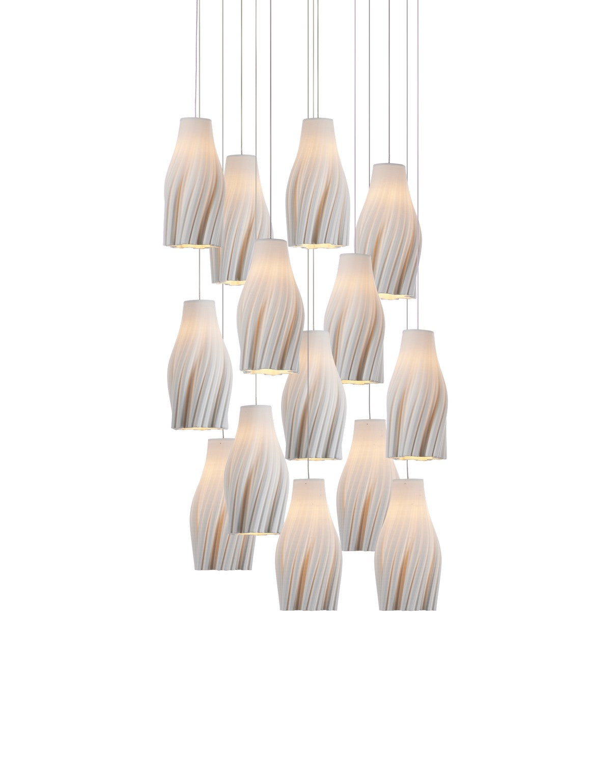 Currey and Company - 9000-1273 - 15 Light Pendant - Posh - White / Silver