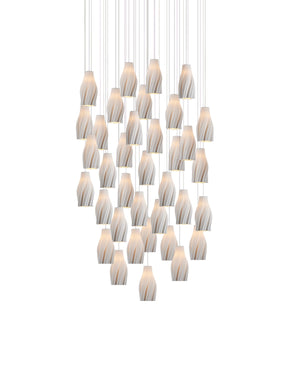 Currey and Company - 9000-1276 - 36 Light Pendant - Posh - White / Silver