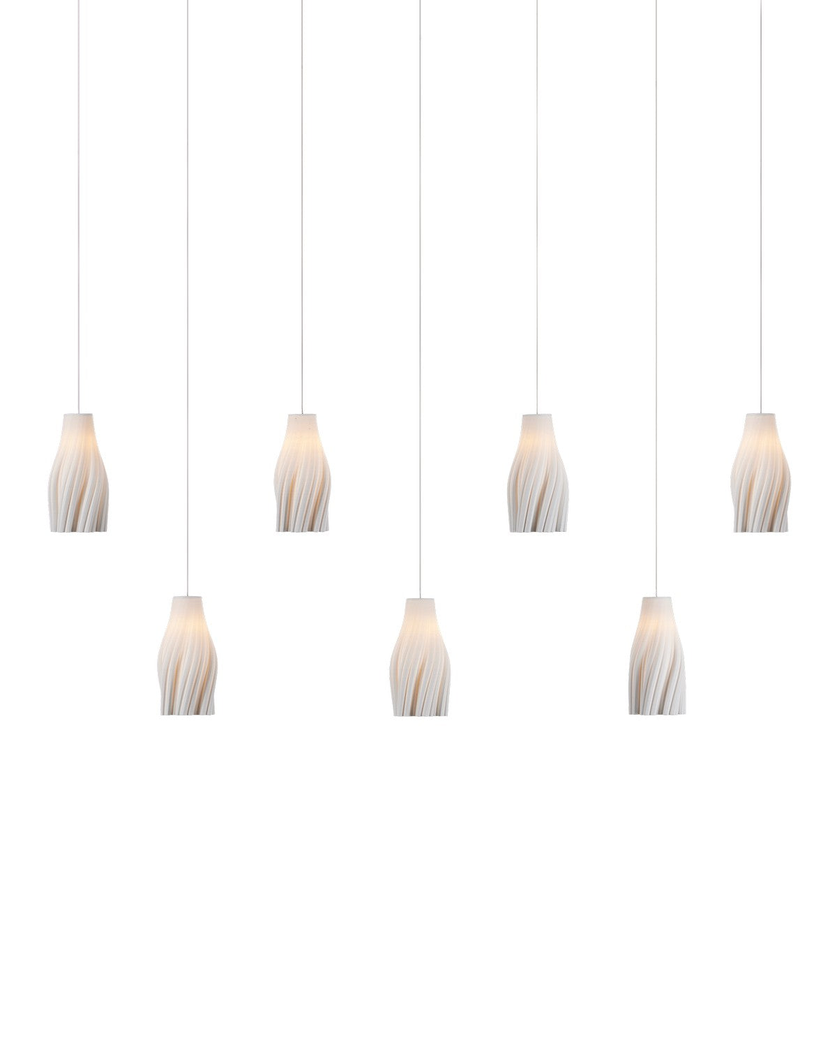 Currey and Company - 9000-1277 - Seven Light Linear Pendant - Posh - White / Silver