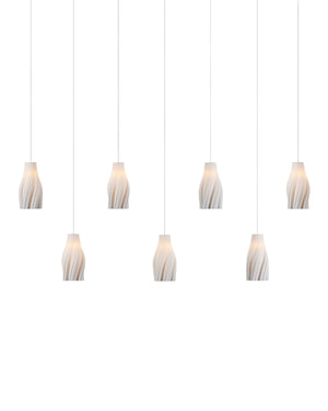 Currey and Company - 9000-1277 - Seven Light Linear Pendant - Posh - White / Silver