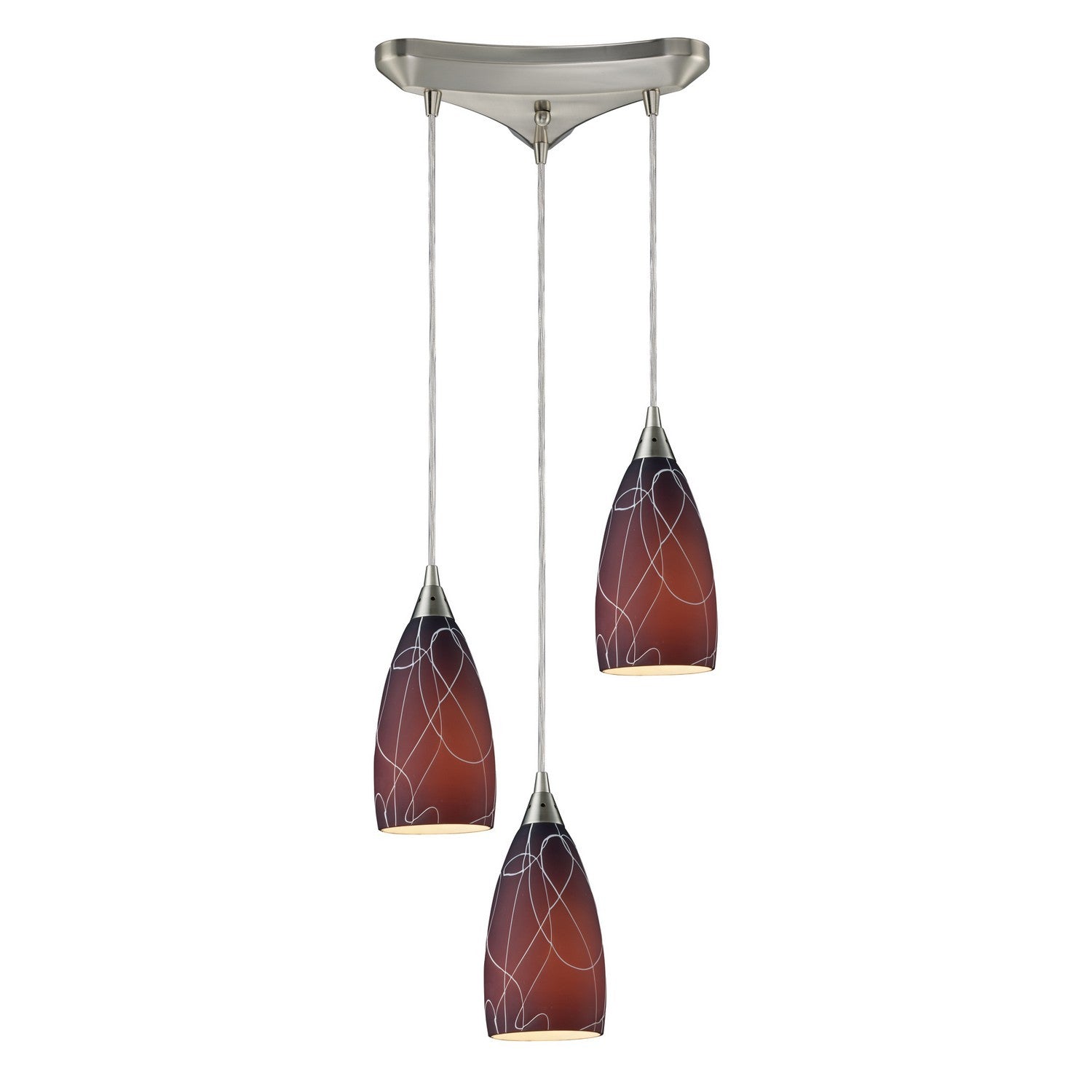 ELK Home - 20002/3BA - Three Light Pendant - Abstractions - Brown