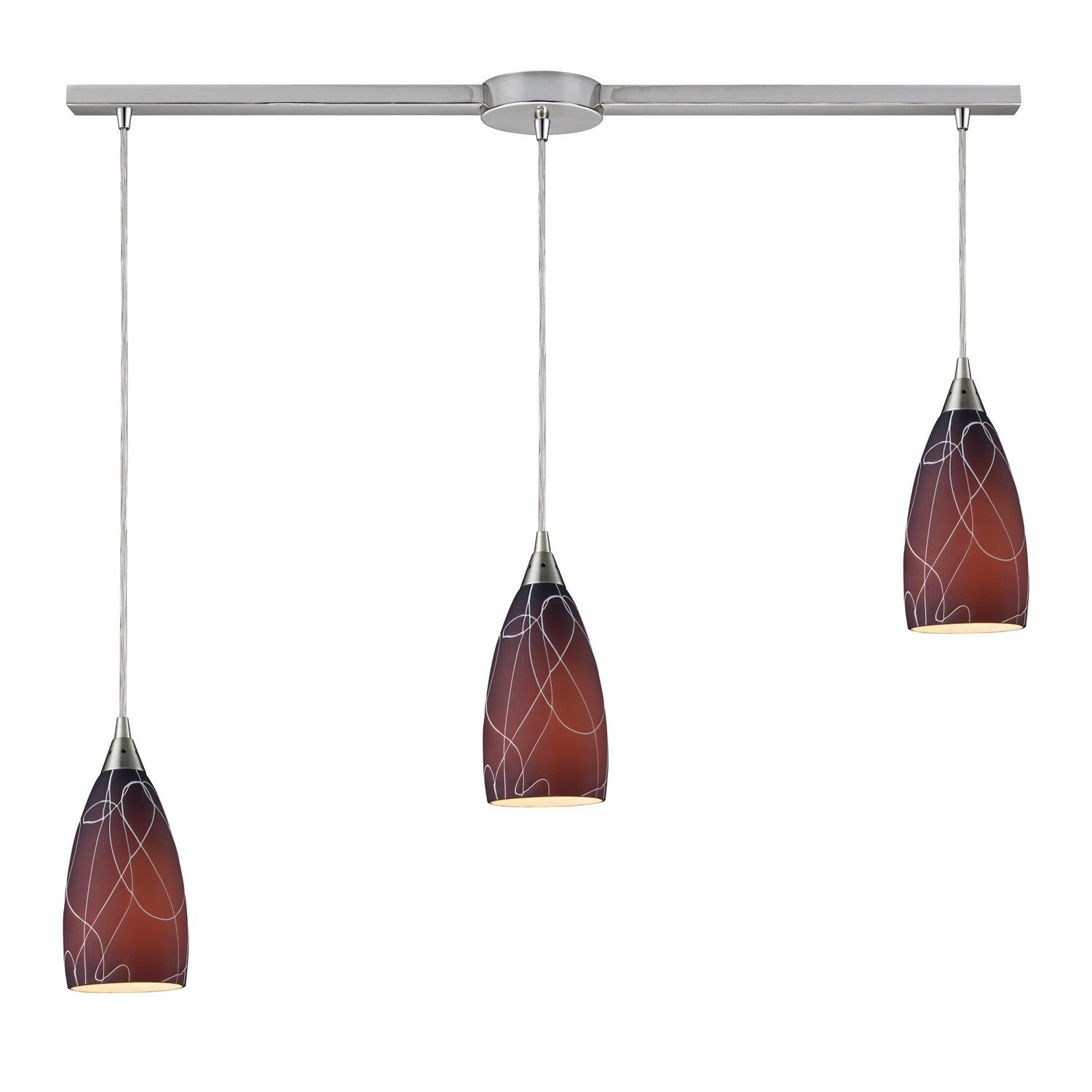 ELK Home - 20002/3L-BA - Three Light Pendant - Abstractions - Brown