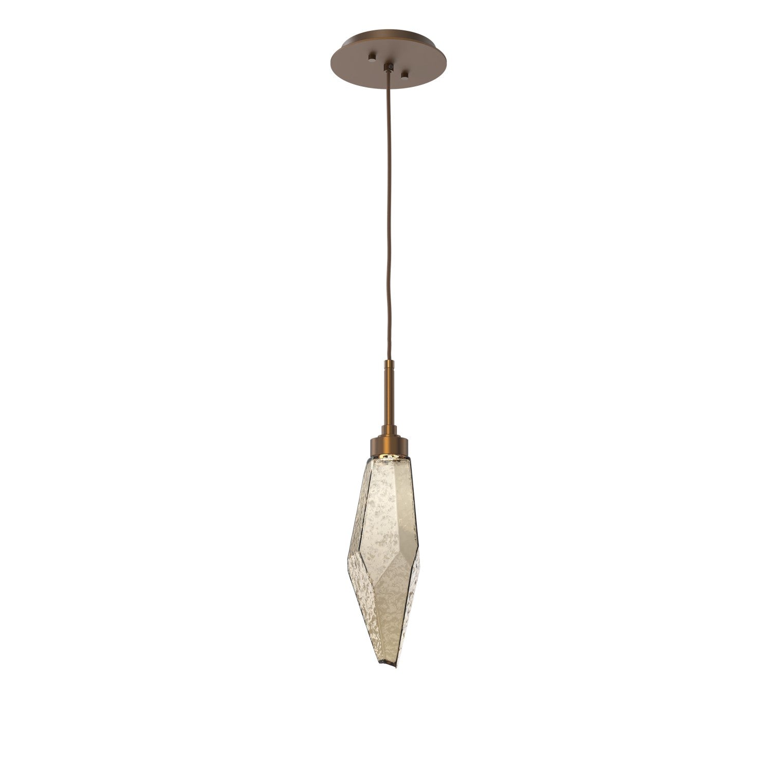 Hammerton Studio - LAB0050-15-FB-CB-C01-L1 - LED Pendant - Rock Crystal - Flat Bronze
