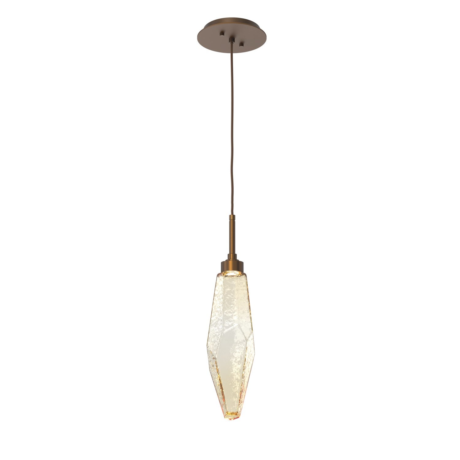 Hammerton Studio - LAB0050-17-FB-CA-C01-L1 - LED Pendant - Rock Crystal - Flat Bronze
