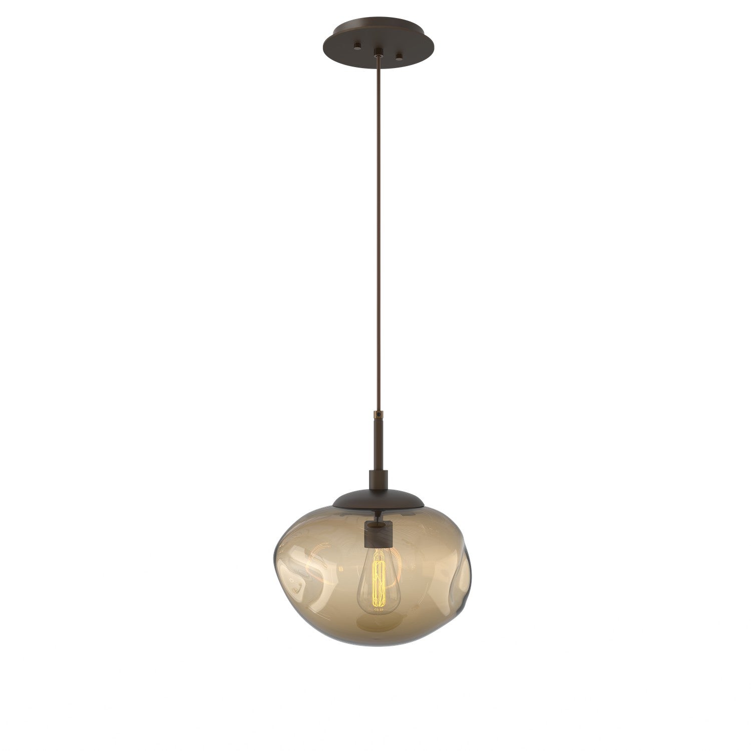 Hammerton Studio - LAB0064-01-FB-B-C01-E2 - One Light Pendant - Nebula - Flat Bronze