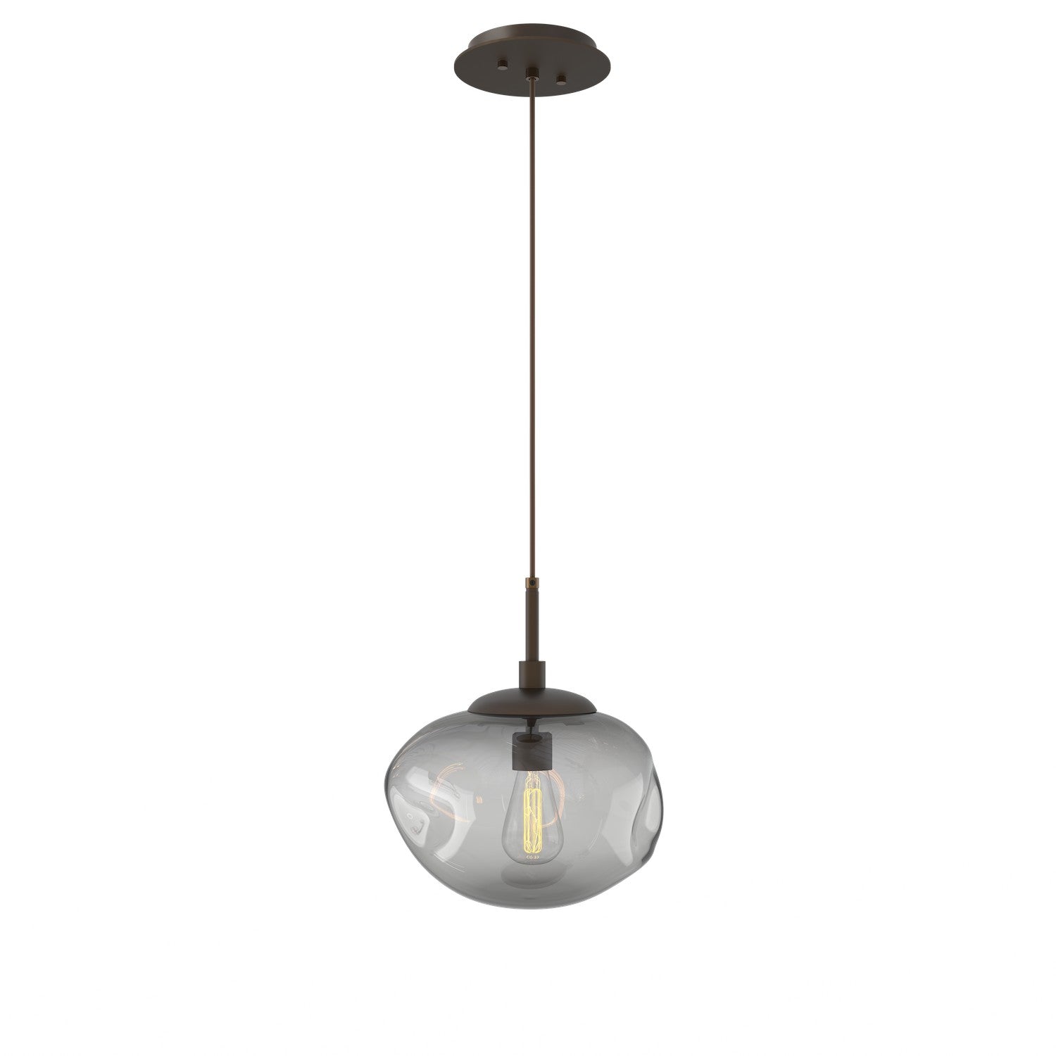 Hammerton Studio - LAB0064-01-FB-S-C01-E2 - One Light Pendant - Nebula - Flat Bronze