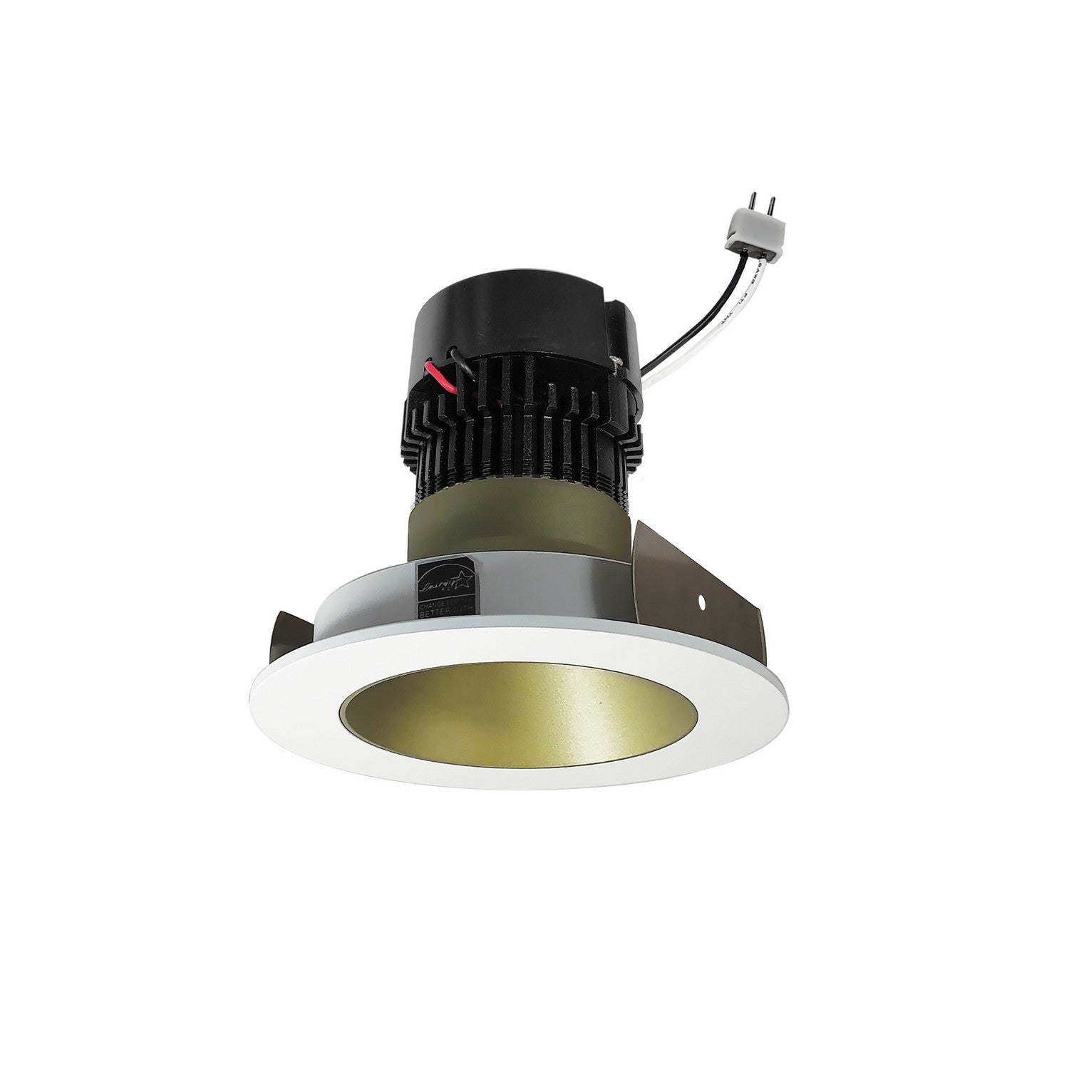 Nora Lighting - NPRLV-4RNDC27XCHMPW - LED Retrofit Reflector - Champagne Haze / Matte Powder White