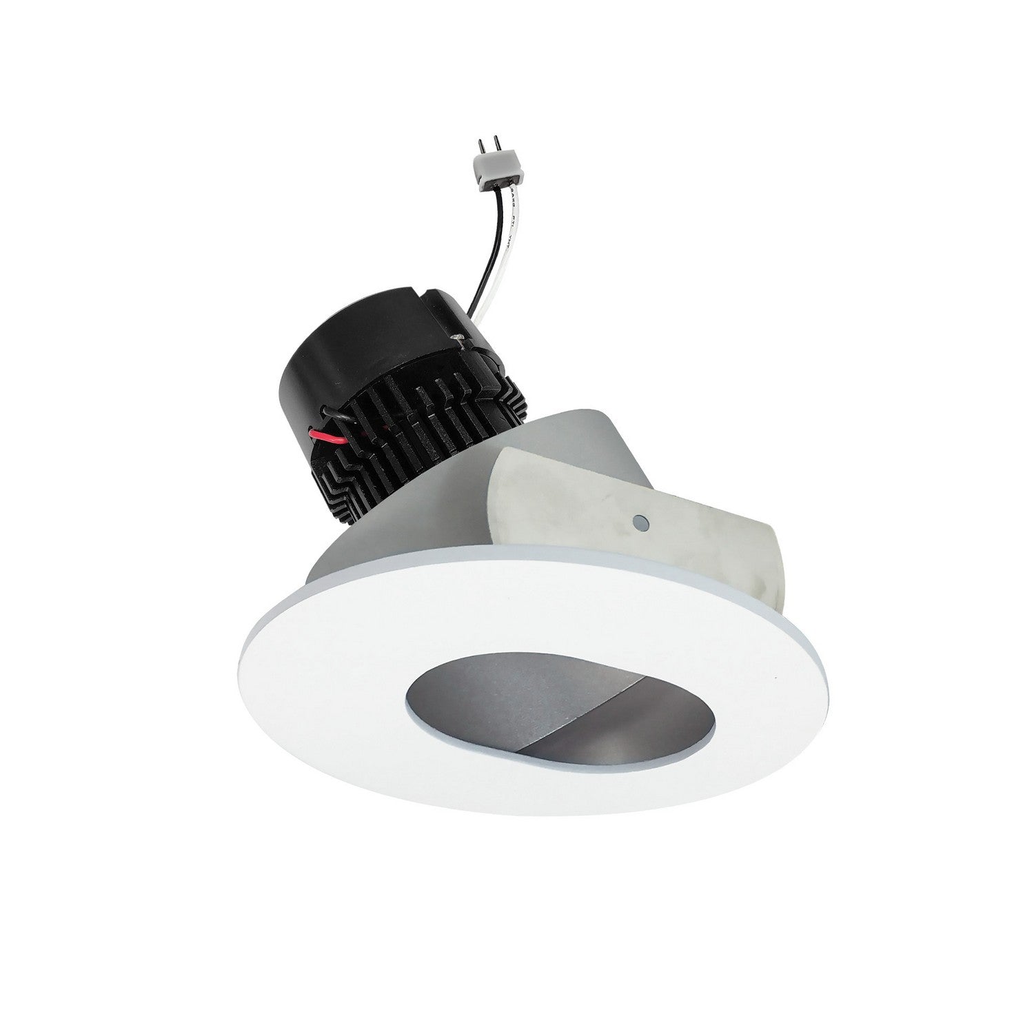 Nora Lighting - NPRLV-4RSL35XHZMPW - LED Slot Aperture Retrofit - Haze / Matte Powder White