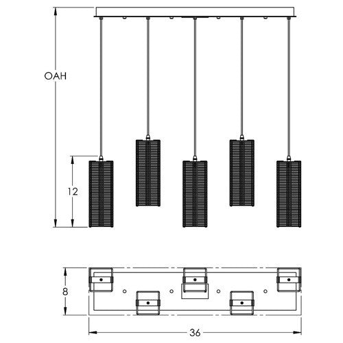 Hammerton Studio - PLB0020-05-BS-0-C01-E2 - Five Light Pendant - Downtown Mesh - Beige Silver