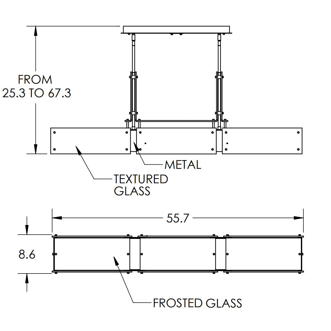 Hammerton Studio - PLB0026-0C-MB-BG-001-L3 - LED Linear Suspension - Urban Loft - Matte Black