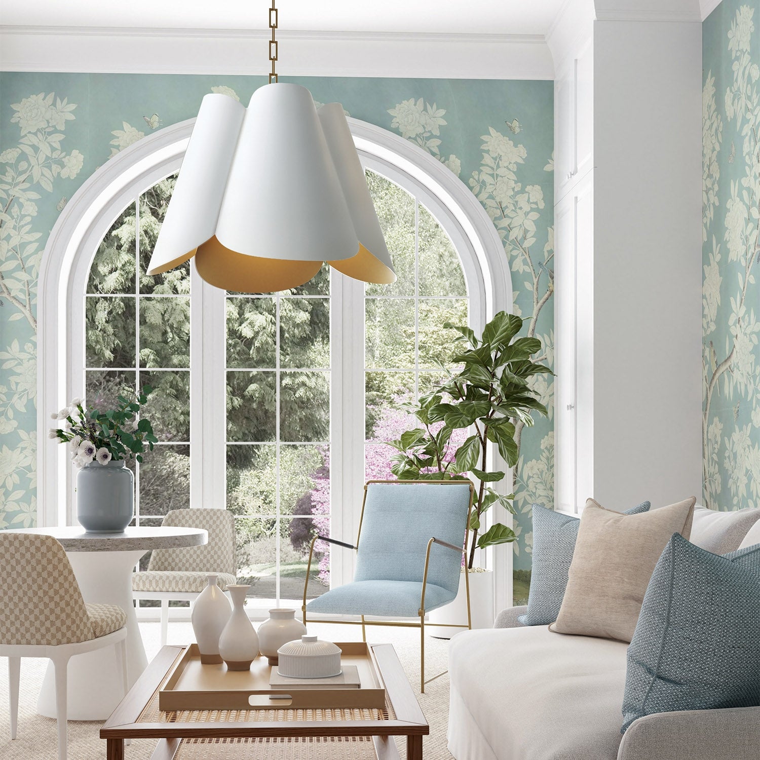 Capital Lighting - 355441RE - Four Light Pendant - Maeve - Matte Brass and White