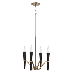 Capital Lighting - 453841AB - Four Light Chandelier - Enzo - Aged Brass and Black