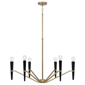 Capital Lighting - 453861AB - Six Light Chandelier - Enzo - Aged Brass and Black