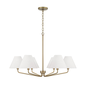 Capital Lighting - 456661AD-714 - Six Light Chandelier - Chadwick - Aged Brass