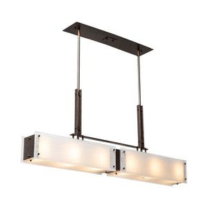 Hammerton Studio - PLB0026-0C-NB-SG-001-E2 - Six Light Linear Chandelier - Urban Loft - Novel Brass