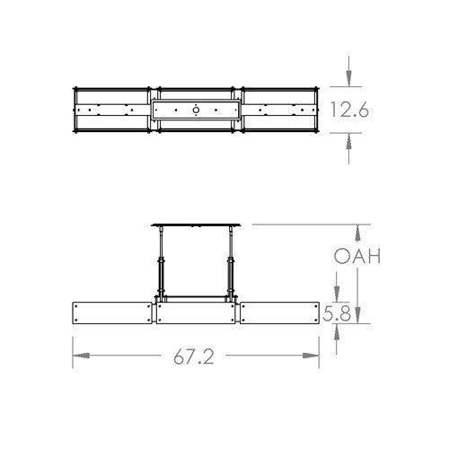 Hammerton Studio - PLB0026-0D-MB-BG-001-E2 - Nine Light Linear Chandelier - Urban Loft - Matte Black