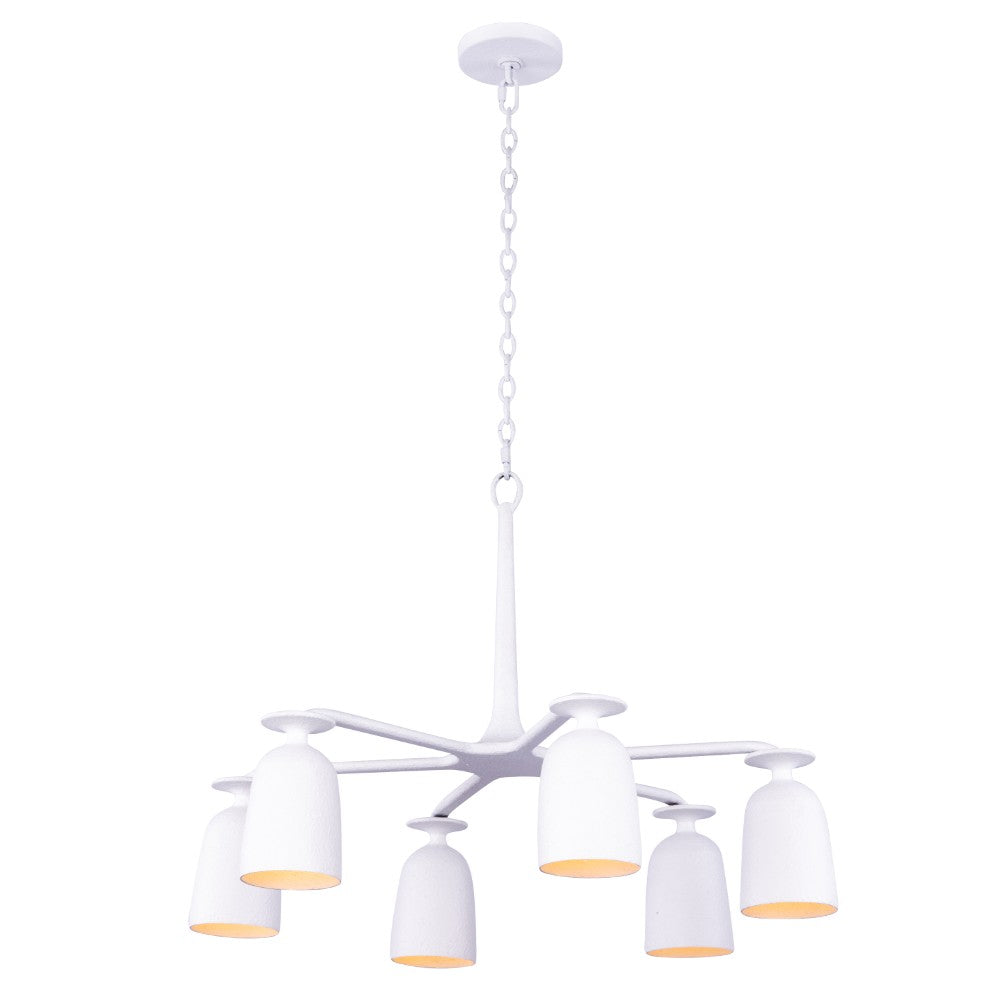 Kalco - 520271MW - Six Light Chandelier - Gabardine - Matte White