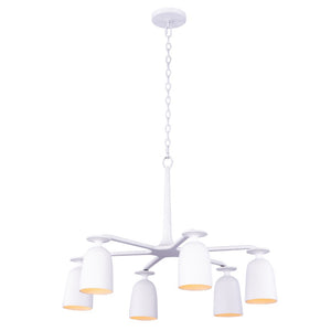 Kalco - 520271MW - Six Light Chandelier - Gabardine - Matte White