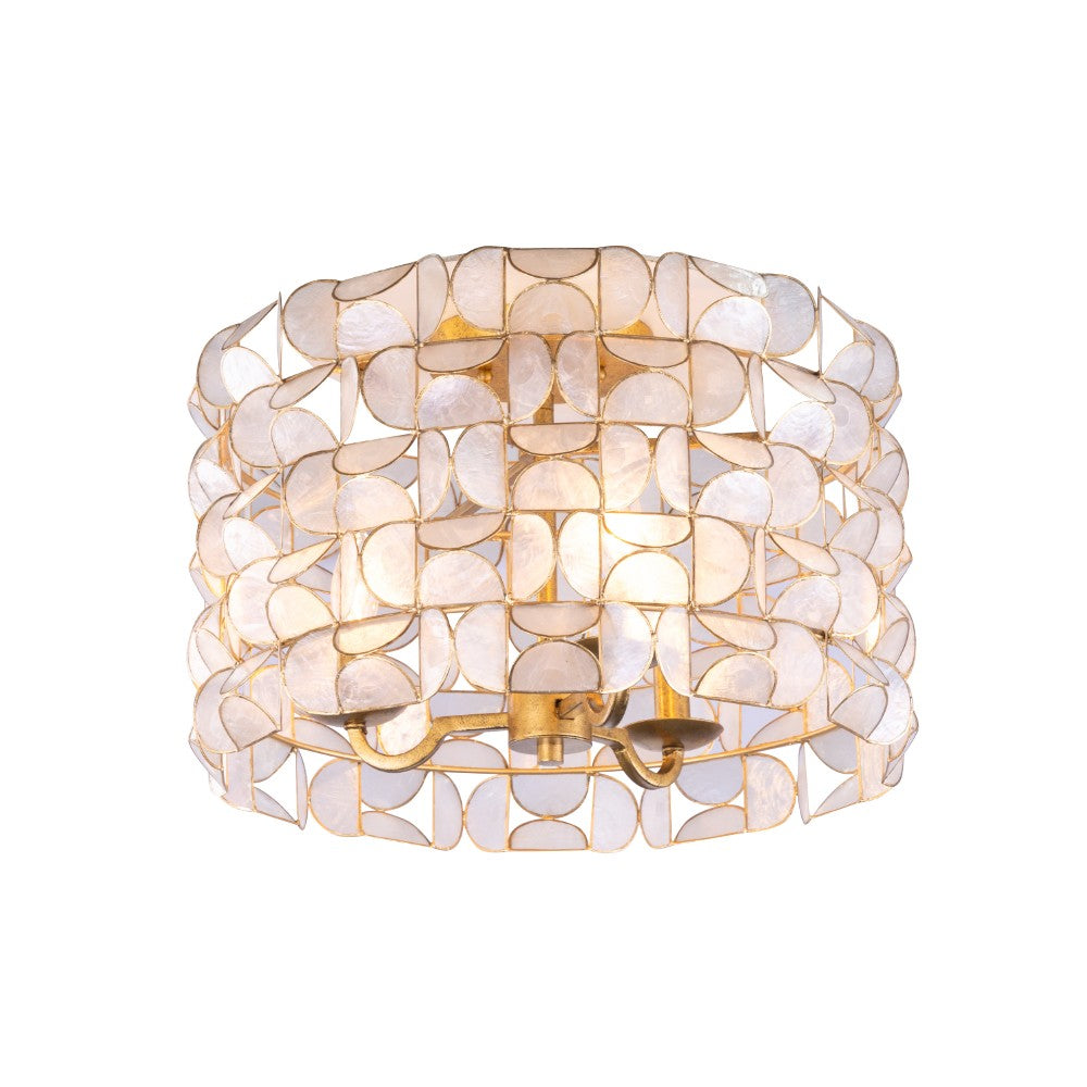 Kalco - 520541OL - Four Light Flush Mount - Crescent - Oxidized Gold Leaf