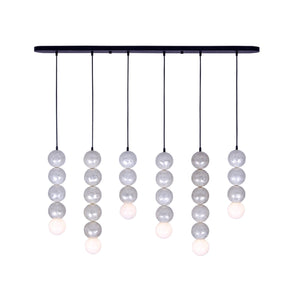 Kalco - 522066MB - Six Light Island Pendant - Pearls - Matte Black