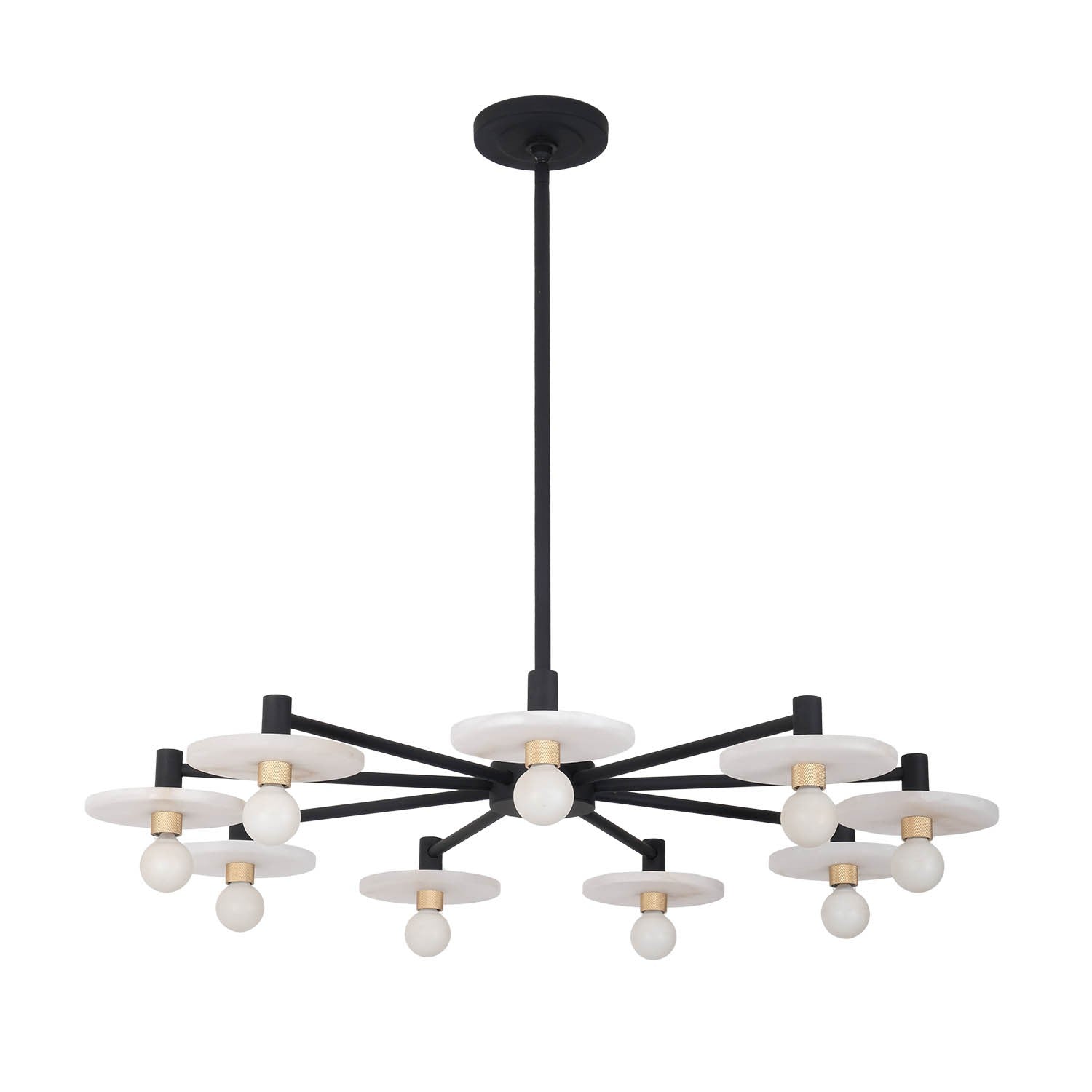 Kalco - 522671MB - Nine Light Pendant - Discus - Matte Black