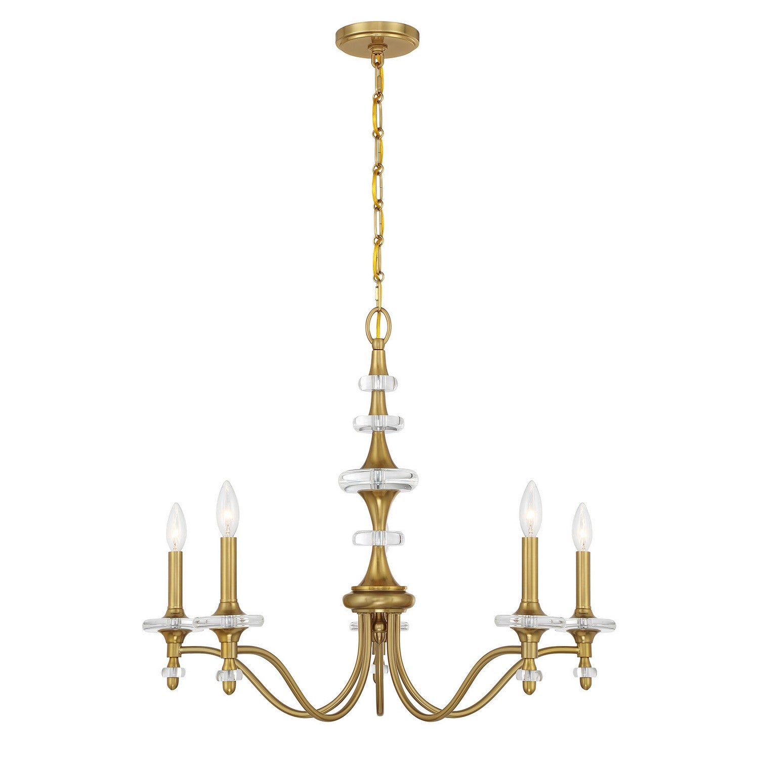 Savoy House - 1-1361-5-322 - Five Light Chandelier - Champlain - Warm Brass