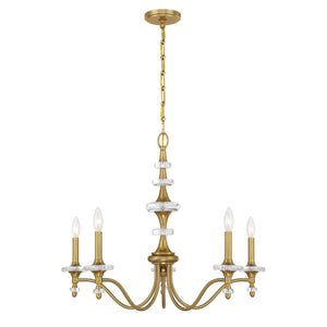 Savoy House - 1-1361-5-322 - Five Light Chandelier - Champlain - Warm Brass