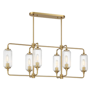 Savoy House - 1-3026-6-322 - Six Light Linear Chandelier - Holton - Warm Brass