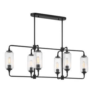 Savoy House - 1-3026-6-89 - Six Light Linear Chandelier - Holton - Matte Black