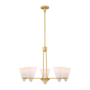 Savoy House - 1-7265-5-322 - Five Light Chandelier - Kohlman - Warm Brass