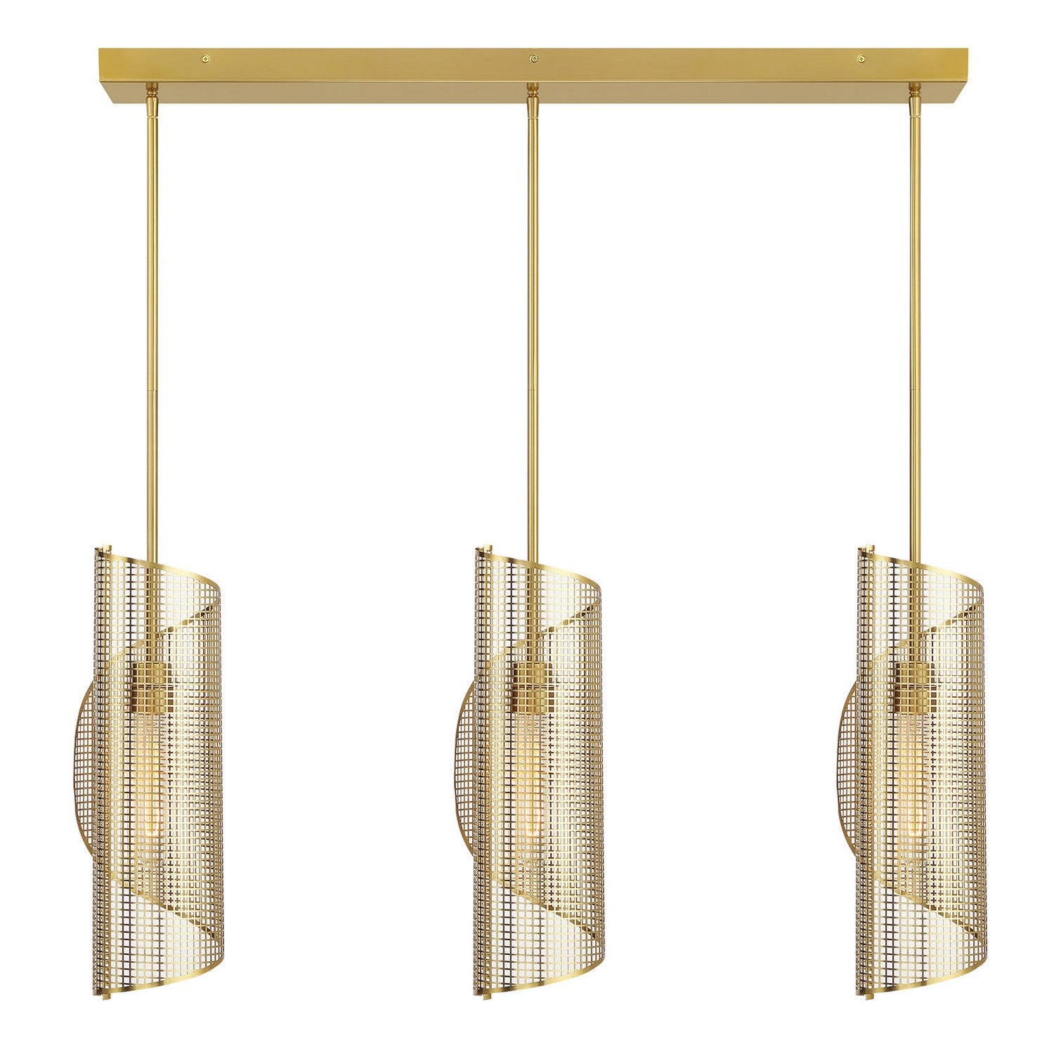 Savoy House - 1-8031-3-322 - Three Light Linear Chandelier - Hillbourne - Warm Brass