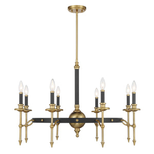 Savoy House - 1-9512-8-143 - Eight Light Chandelier - Consulate - Matte Black and Warm Brass