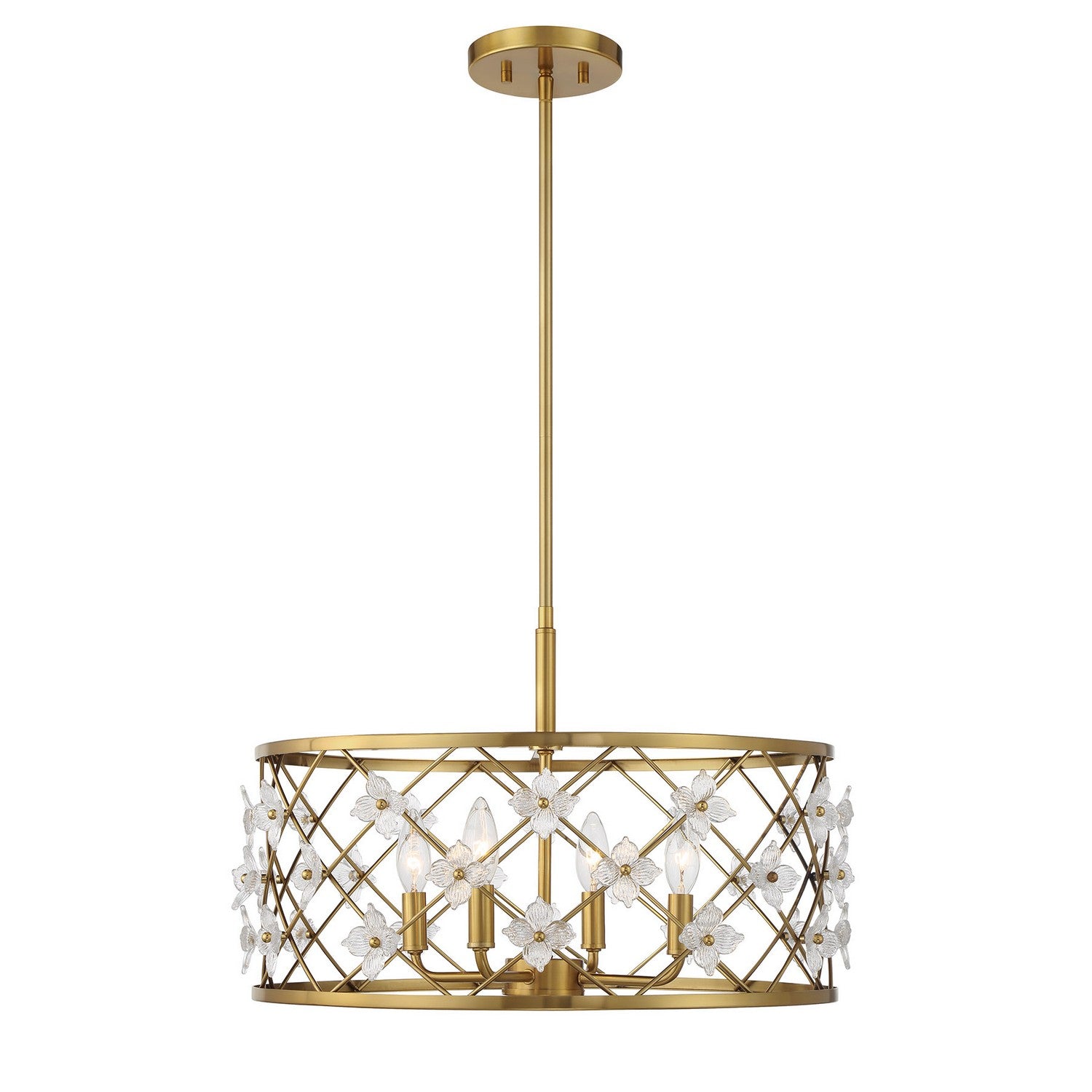 Savoy House - 6-8410-4-322 - Four Light Convertible Semi-Flush /Pendant - Bailey - Warm Brass