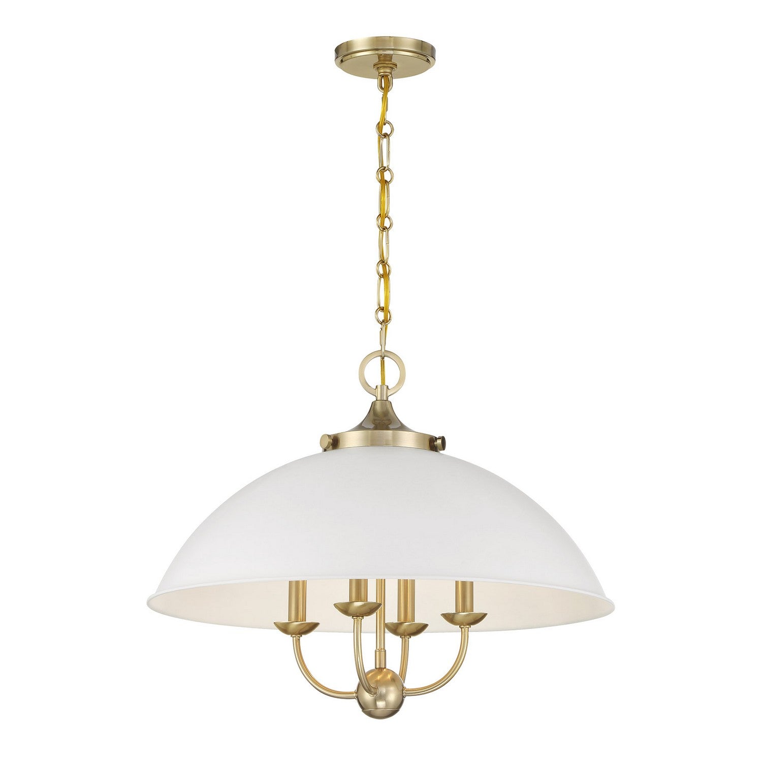 Savoy House - 7-1725-4-142 - Four Light Pendant - Monterey - White and Warm Brass