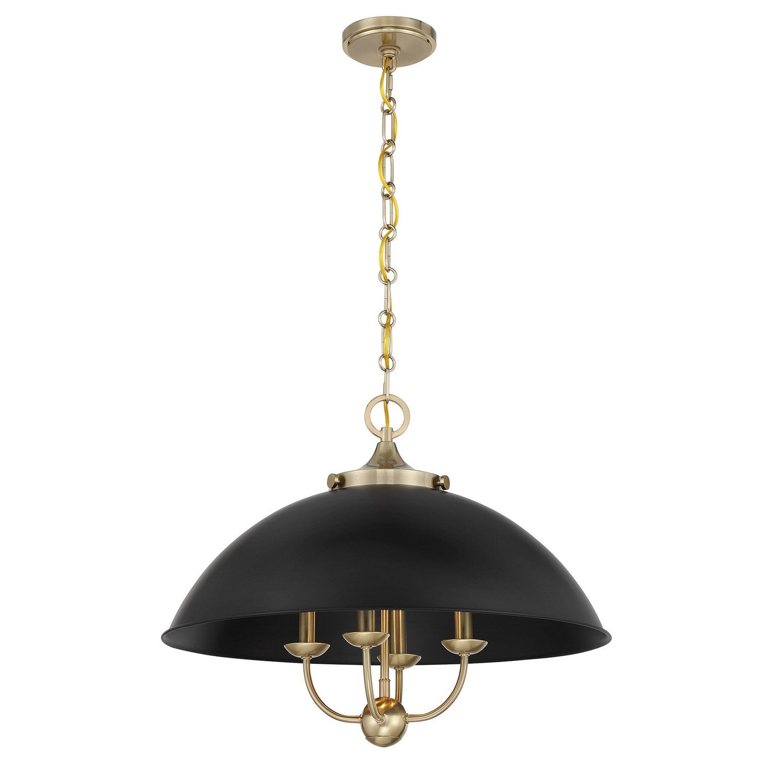 Savoy House - 7-1725-4-143 - Four Light Pendant - Monterey - Matte Black and Warm Brass