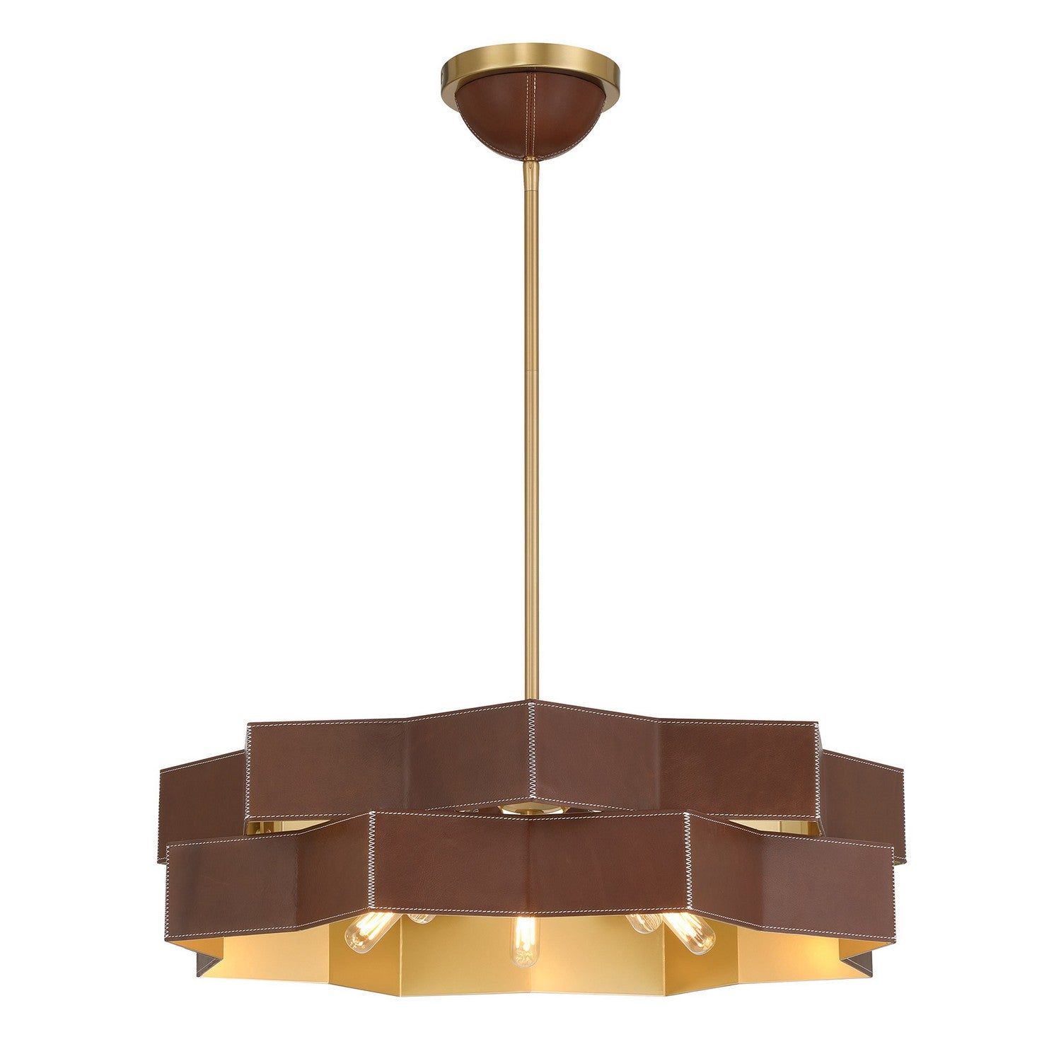 Savoy House - 7-2749-5-322 - Five Light Pendant - Atherton - Warm Brass