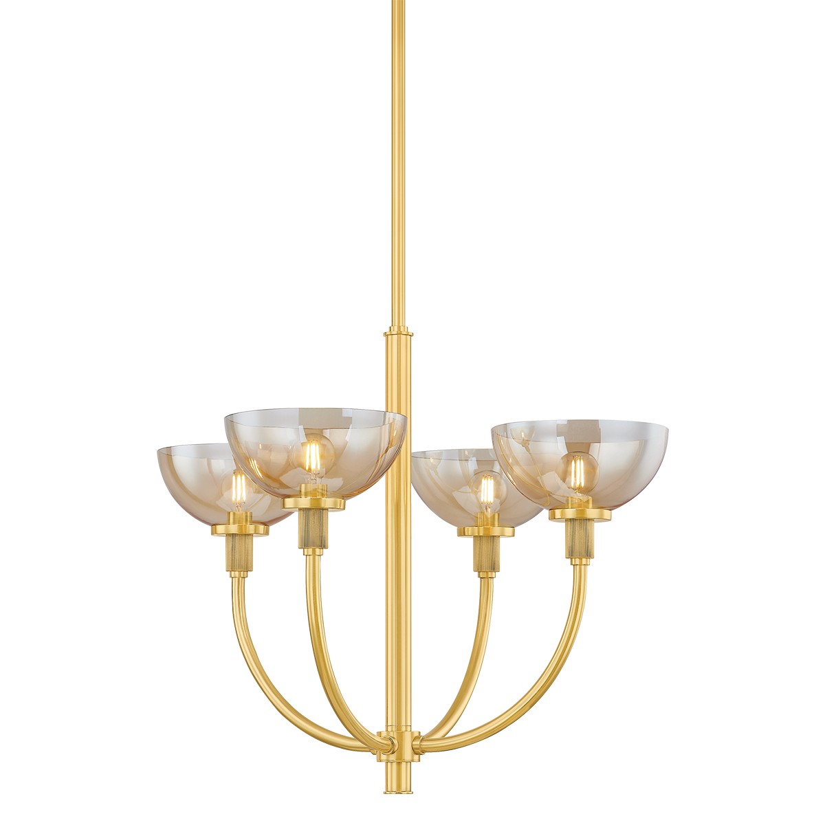 Mitzi - H981804-AGB - Four Light Chandelier - Eva - Aged Brass