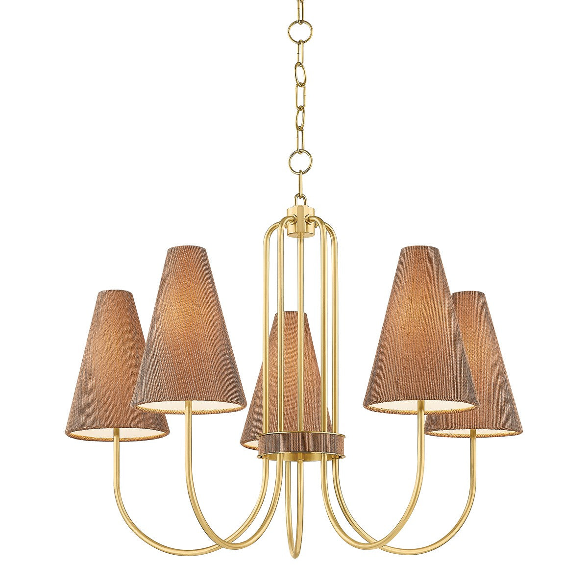 Mitzi - H987805-AGB - Five Light Chandelier - Jessel - Aged Brass