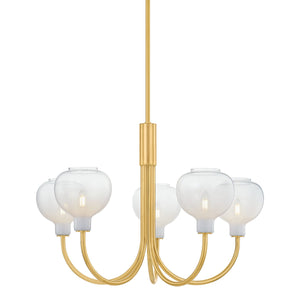 Mitzi - H990805-AGB - Five Light Chandelier - Estelle - Aged Brass