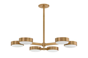 Troy Lighting - C1340-PBR - Six Light Semi Flush Mount - Rory - Patina Brass