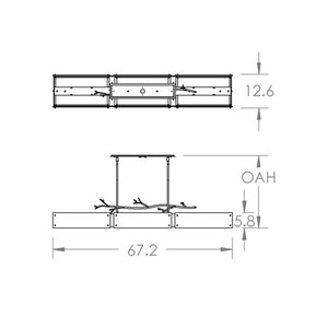Hammerton Studio - PLB0032-0D-GB-FG-001-E2 - Linear Chandelier - Ironwood - Gilded Brass