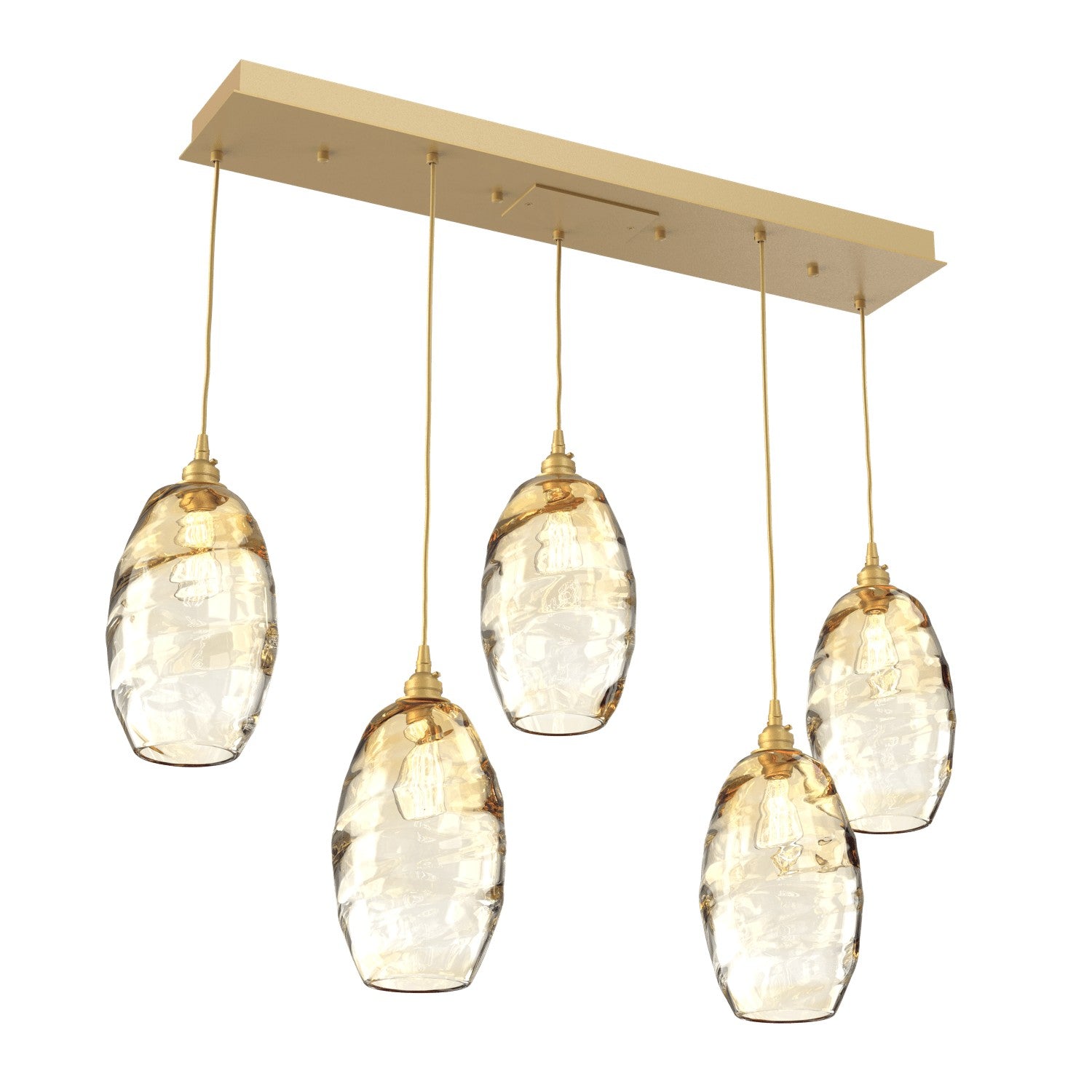 Hammerton Studio - PLB0035-05-GB-OA-C01-E2 - Linear Pendant - Ellisse - Gilded Brass