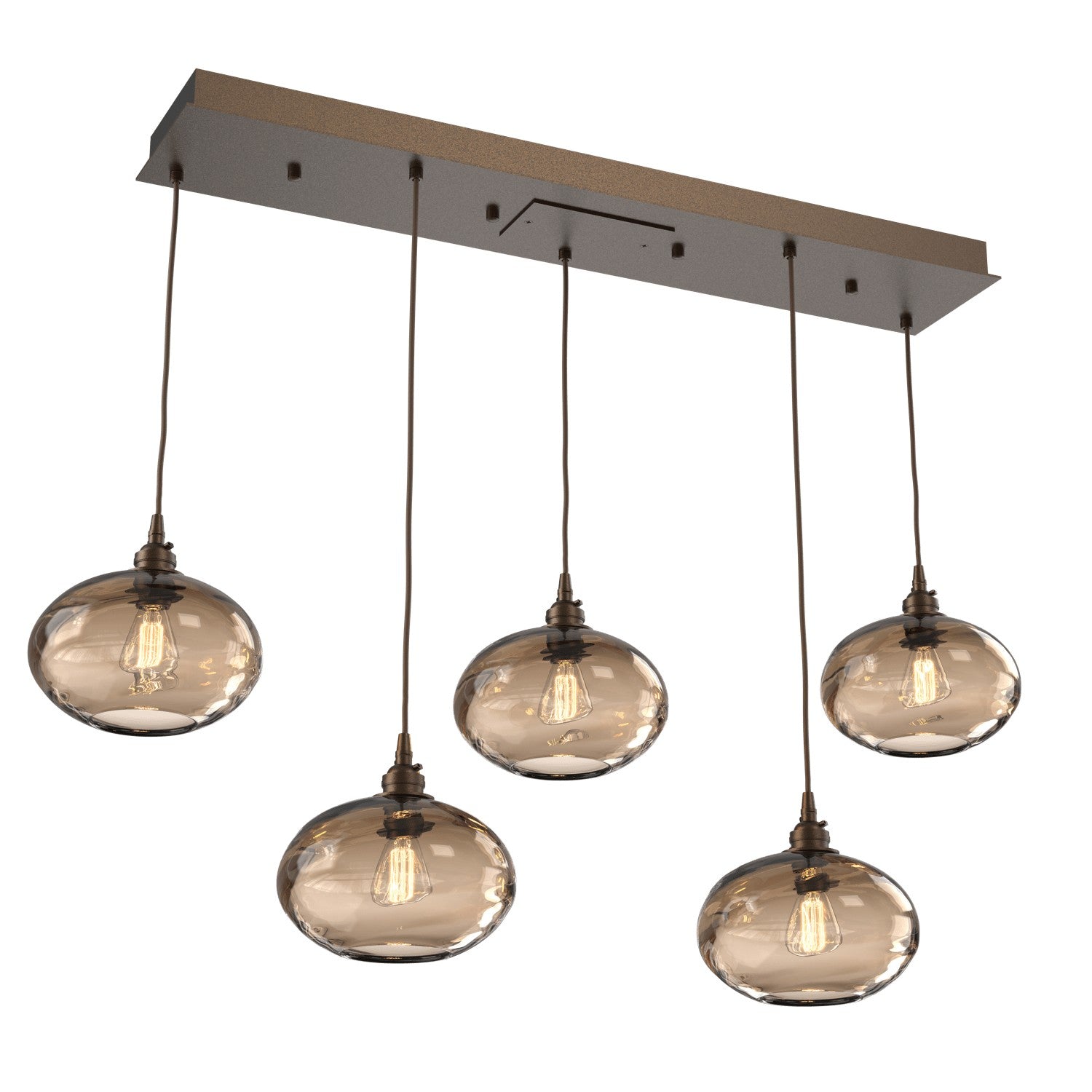 Hammerton Studio - PLB0036-05-FB-OB-C01-E2 - Linear Pendant - Coppa - Flat Bronze