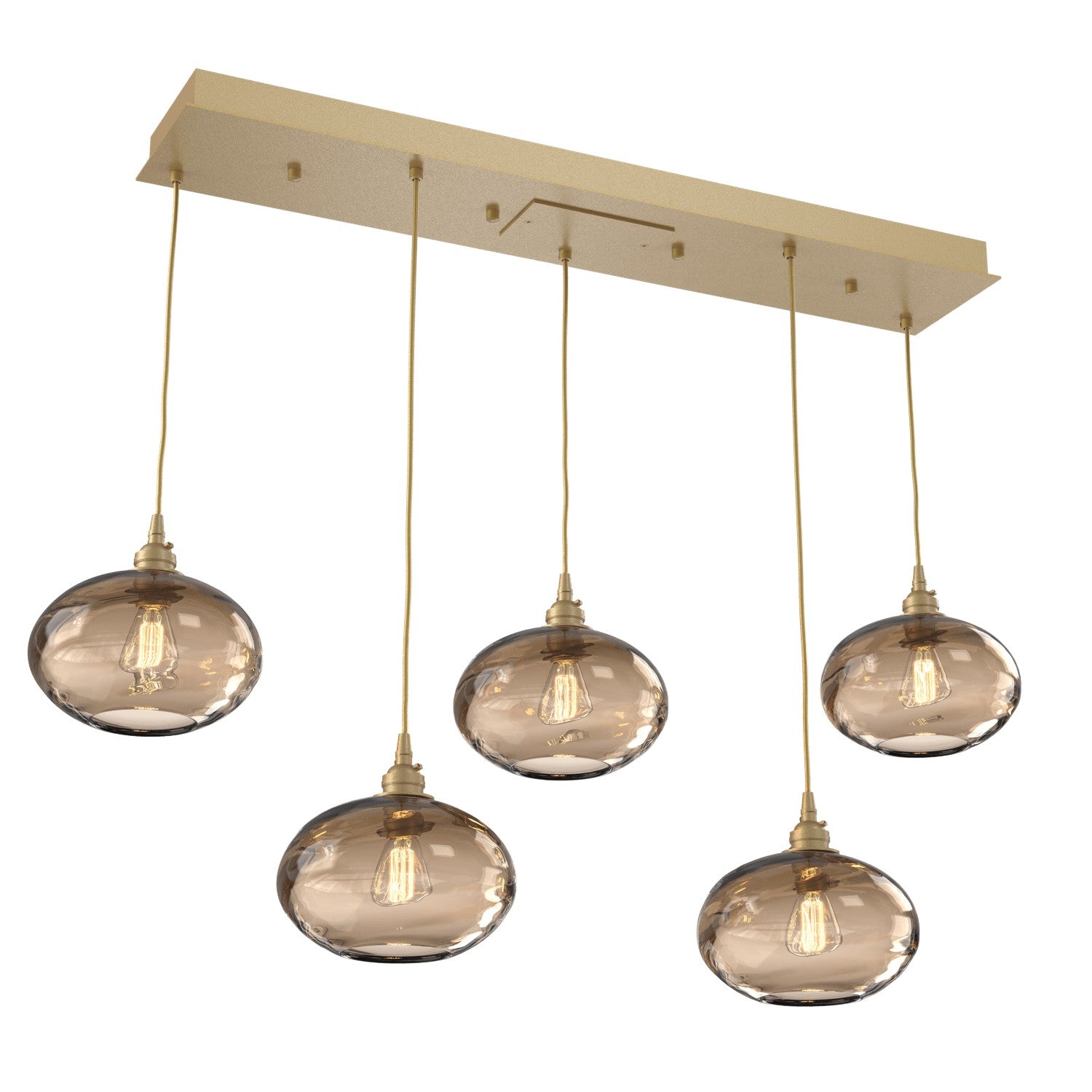 Hammerton Studio - PLB0036-05-GB-OB-C01-E2 - Linear Pendant - Coppa - Gilded Brass