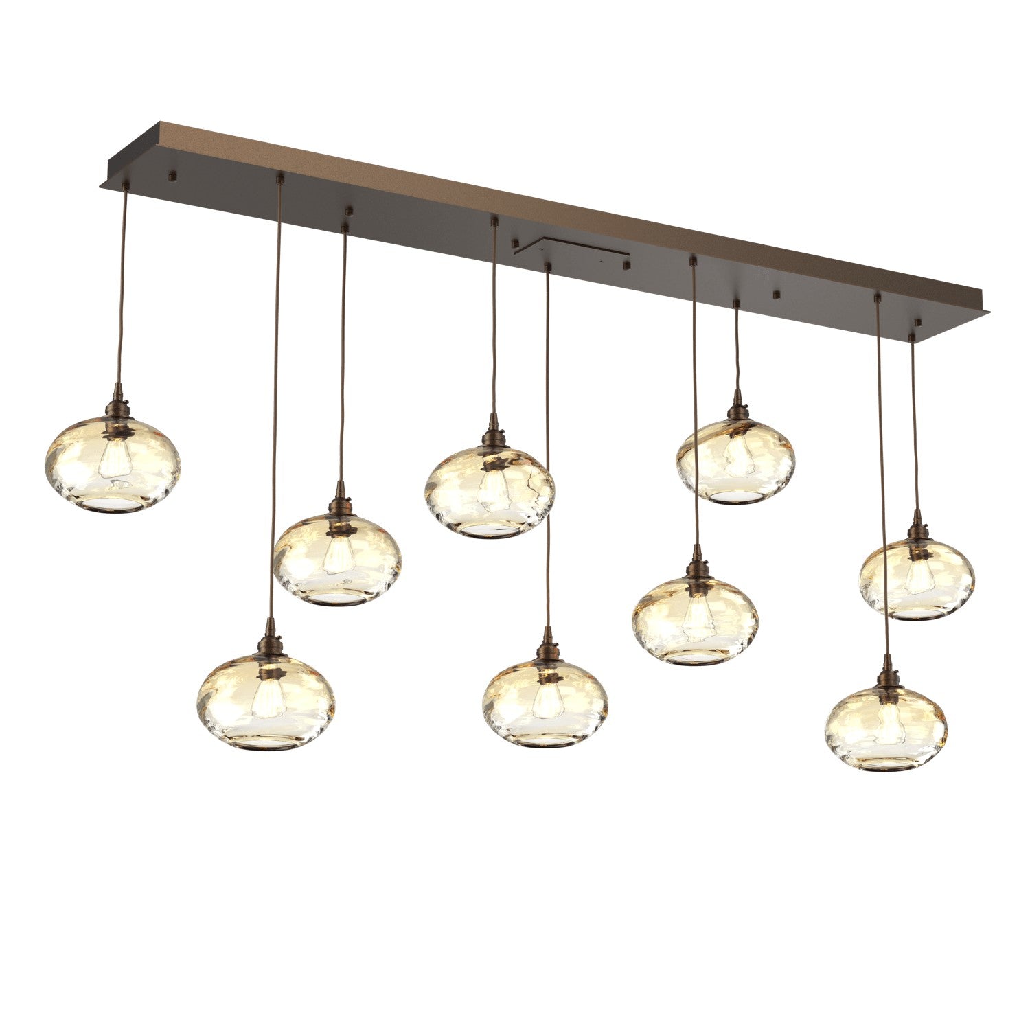 Hammerton Studio - PLB0036-09-FB-OA-C01-E2 - Linear Pendant - Coppa - Flat Bronze