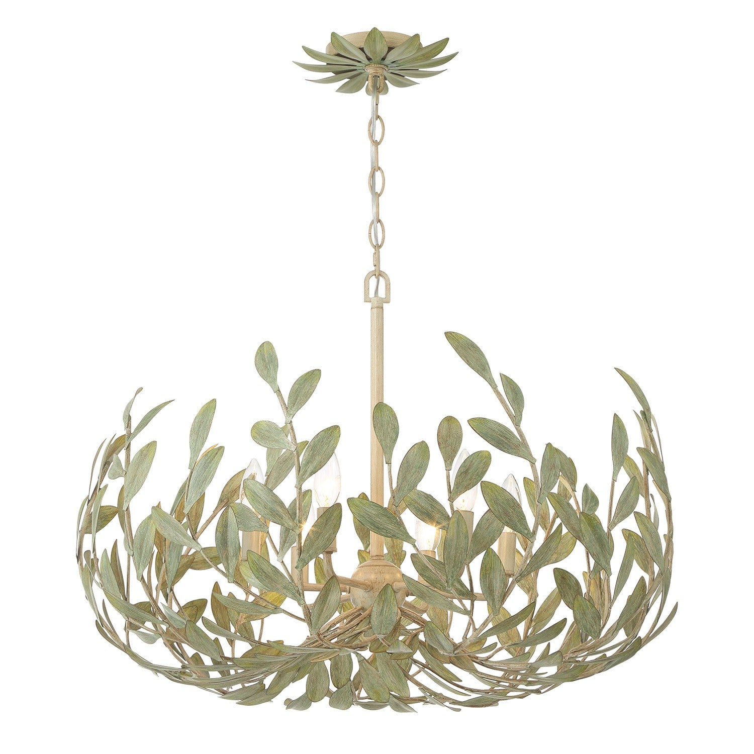 Crystorama - 533-CT - Six Light Chandelier - Broche - Champagne Green Tea